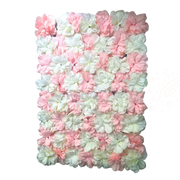 Panel de flores rosa y blanco 60x40cm