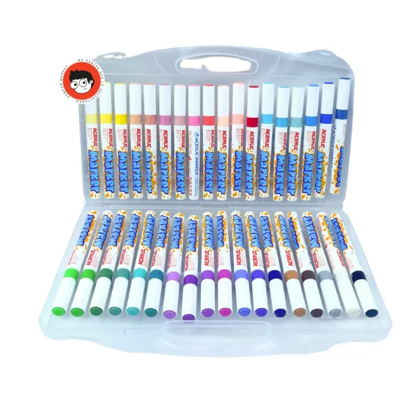 Caja Transparente 36 Colores Acrilicos