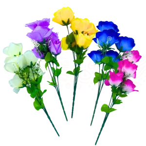 Ramo de 5 rosas y hojas