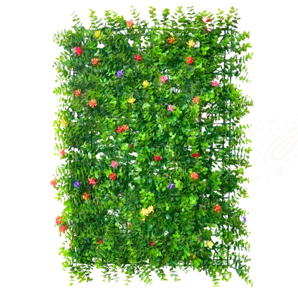 Panel hiedra verde claro con flores 60x40
