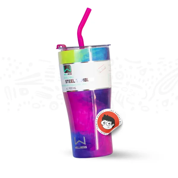 Termo 900 ml Marmol Wellness con pajilla - Imagen 2