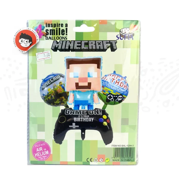Set 4 Pcs Minecraft Globos