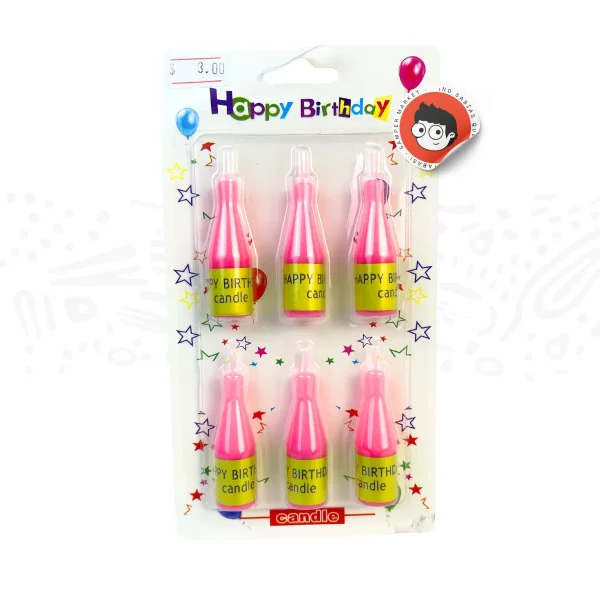 Set De 6 Velas Botellas Cumpleaños