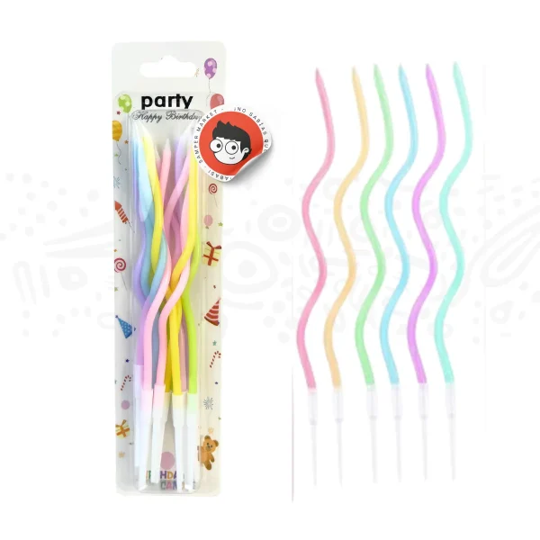 Paquete Velas espiral Cumpleaños 12pcs