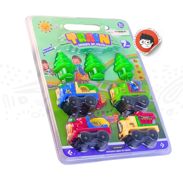 Set De Juguetes Camiones Train 7 Pcs - Imagen 2