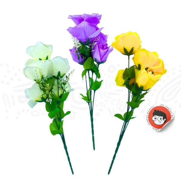 Docena de ramos de rosa 5 pcs 40cm - Imagen 2