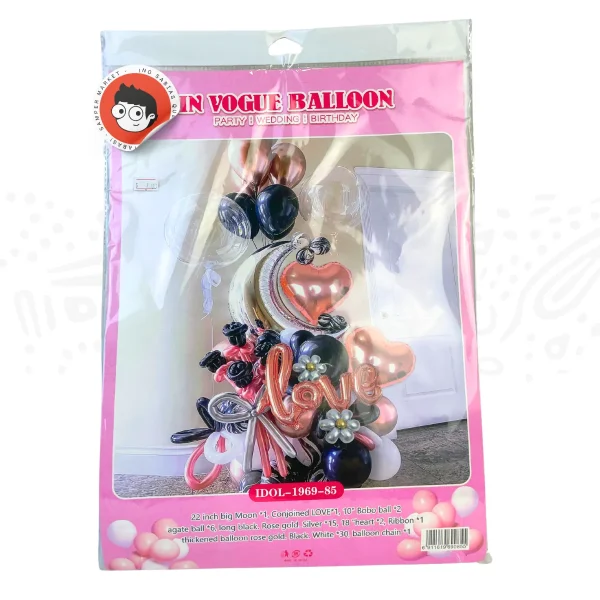 Set De Globos Corazon Y Luna Grande