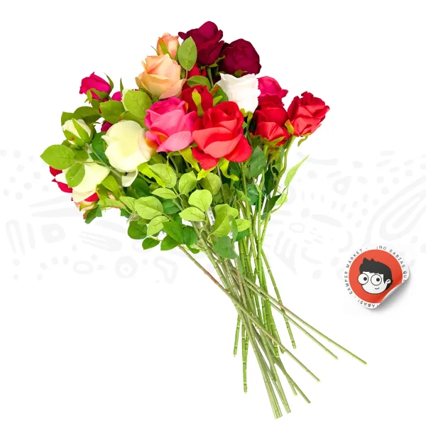 Docena de rosa con capullo 64cm