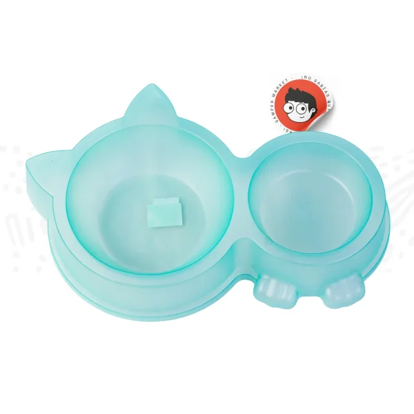 Plato doble de comida para mascota