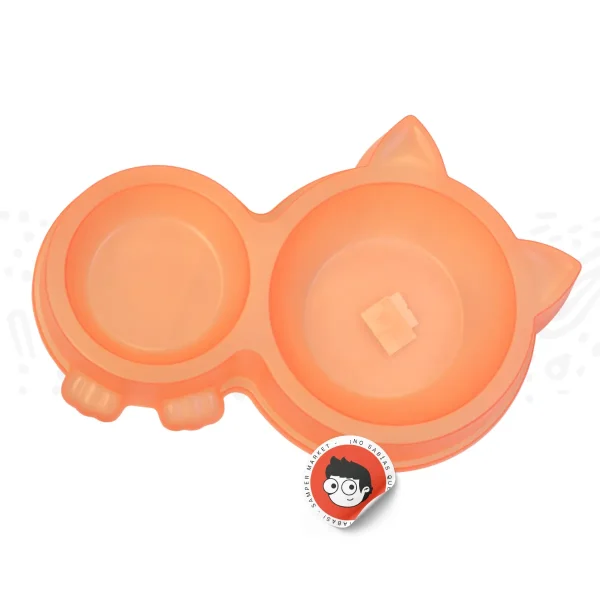 Plato doble de comida para mascota - Imagen 2
