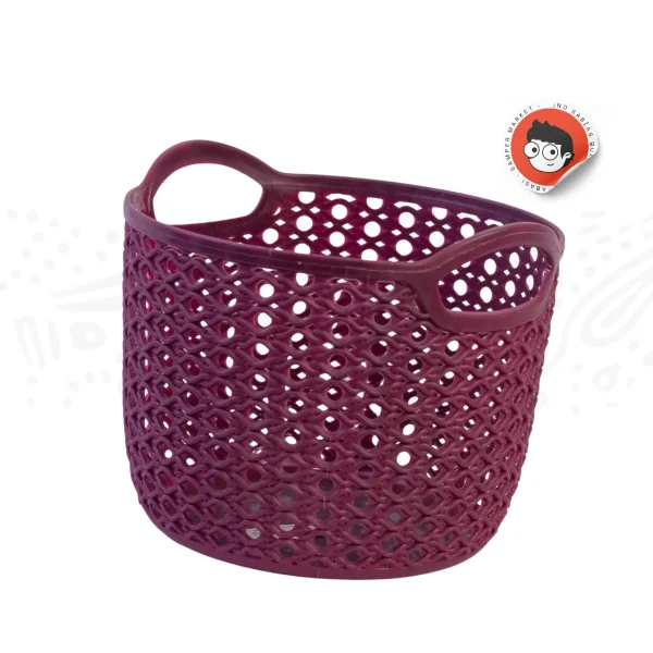 Cesta De Mimbre Plástica 9cm - Imagen 3