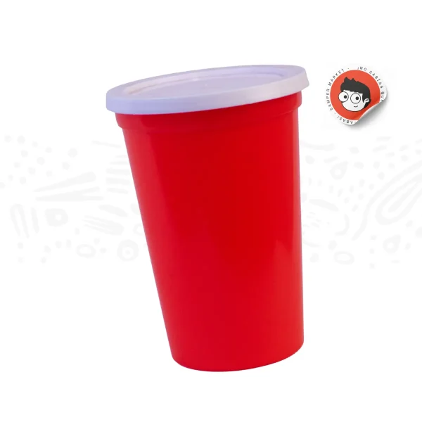 Vaso Sencillo Con Tapa Colores 13cm - Imagen 2