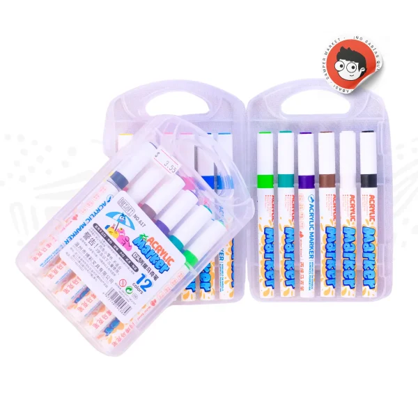 2 sets de plumones acrílicos de 12 colores - Imagen 2