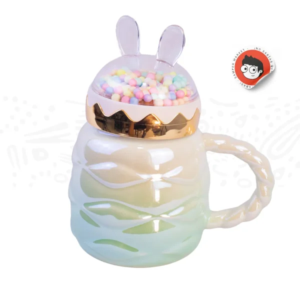 Taza Con Orejas Foamy Con Tapa
