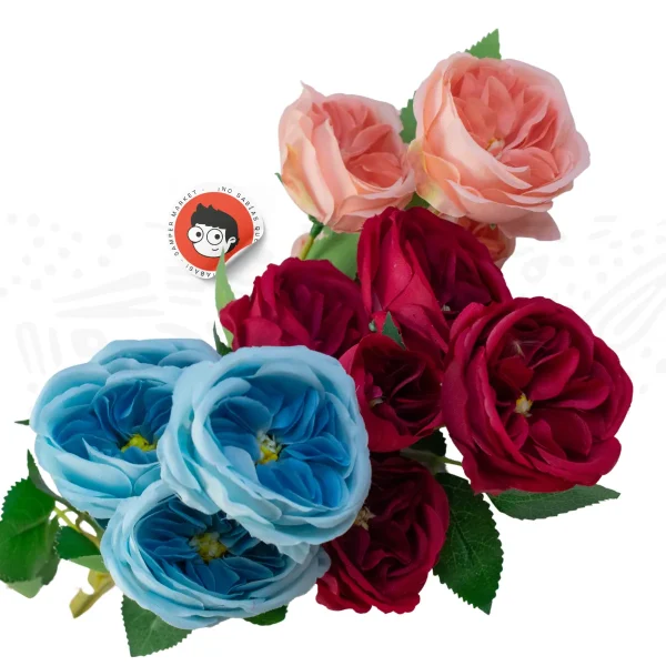 Vara de 6 peonias y capullo 60cm