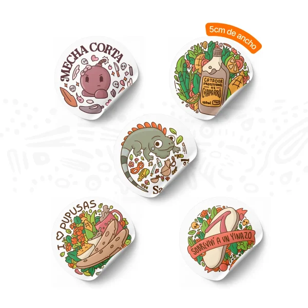 Paquete de stickers 5 diseños - 5cm - Imagen 2
