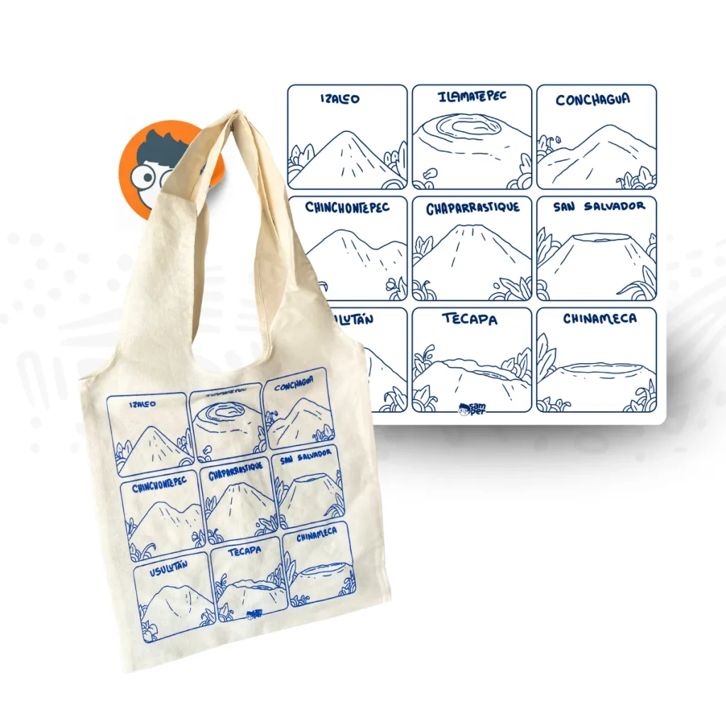 Bolso de tela de manta 35x40cm - Volcanes