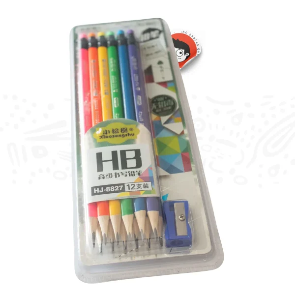 Set de 12 lápices y sacapunta