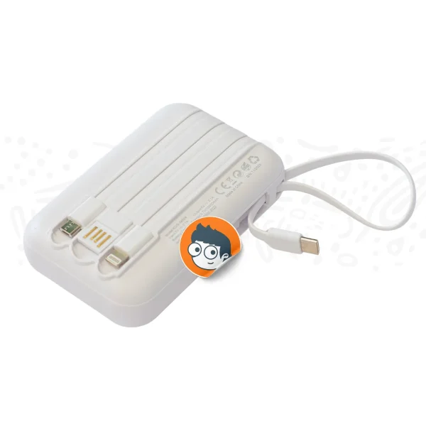 Power Bank 10,000mAh con Cables Integrados (20W) - Imagen 3