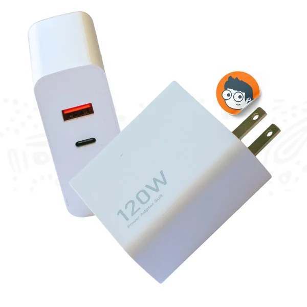 Cubo de Carga Rápida de 120W Dual (USB + Tipo-C) - Imagen 2