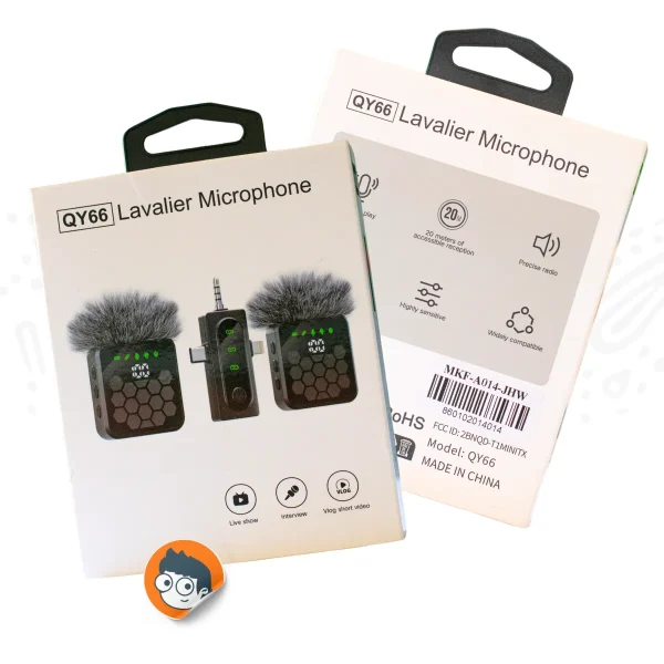 Micrófono Lavalier Inalámbrico Doble QY66 - Imagen 3