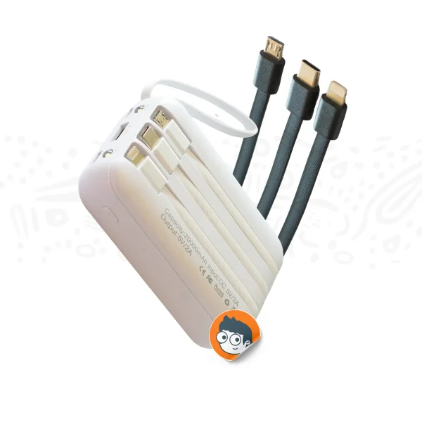 Powerbank 20,000 mAh con 4 Cables Integrados (Mini Power Bank) - Imagen 4