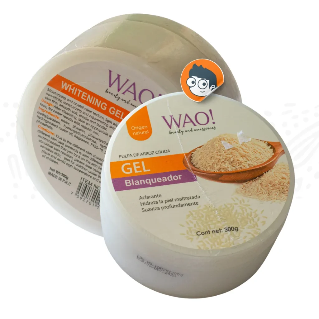 Gel blanqueador e hidratante de pulpa de arroz cruda WAO