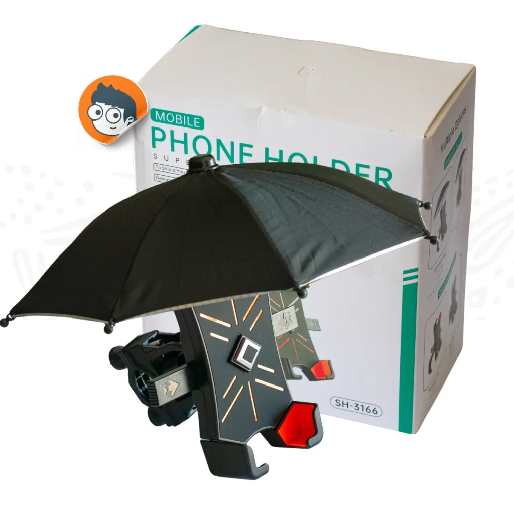 Soporte para celular para moto con sombrilla 360°