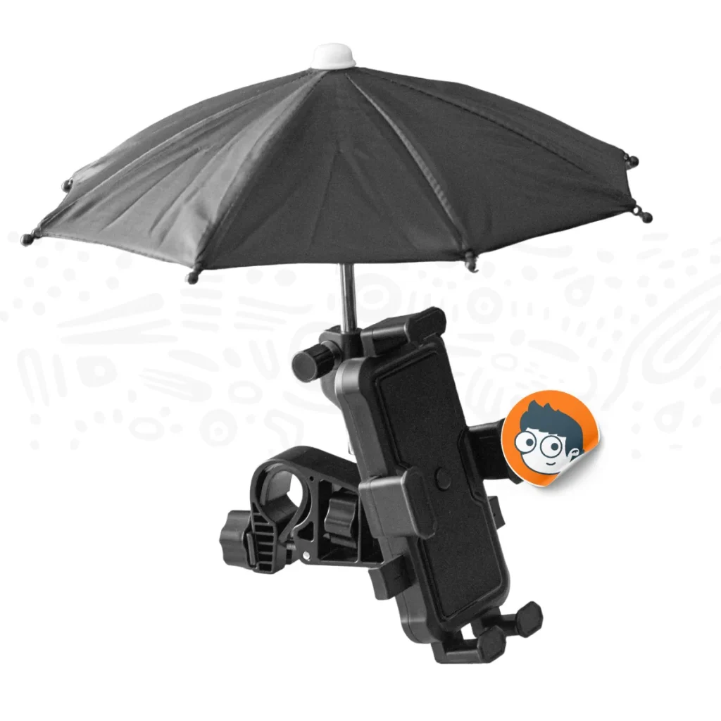 Soporte para celular para moto con sombrilla 360°