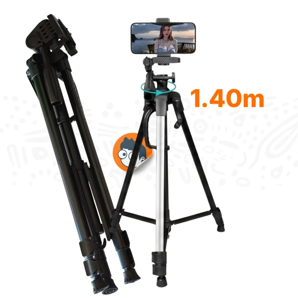 Trípode 1.40m para celular y cámara 360°